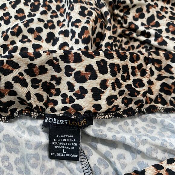 Robert Louis NWT Womens Large Leopard Print High Rise Jogger Pants - Picture 3 of 10